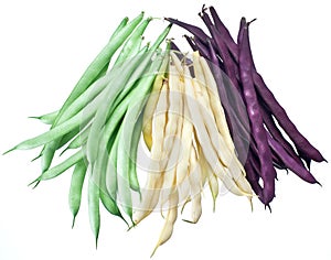 Fresh green beans isolated on a white.