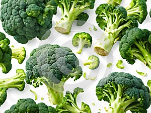 Fresh green broccoli and cauliflower isolated