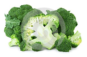 Fresh green broccoli isolated. Organic food