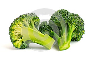 Fresh green broccoli isolated on white background
