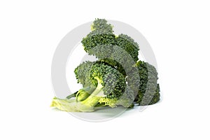Fresh green broccoli isolated on white background