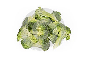 Fresh green broccoli isolated on white background