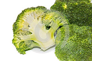 Fresh green broccoli isolated on white background