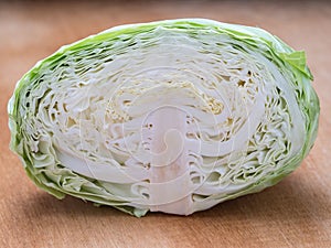 Fresh green cabbage isolated white background