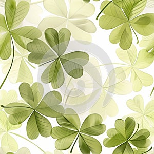 Fresh Green Clover Leaves Seamless Pattern Background