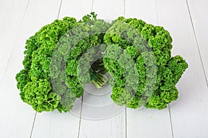 Fresh green curly parsley