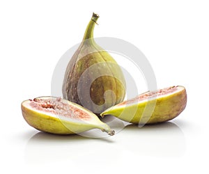 Fresh green fig isolated on white