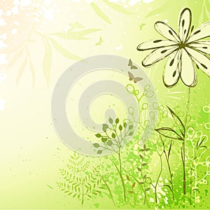 Fresh Green Floral Background