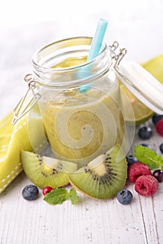 fresh green fruit smoothie