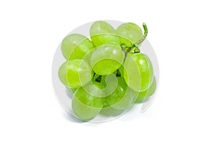 Fresh green grape isolated on white background