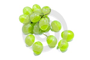 Fresh green grape isolated on white background