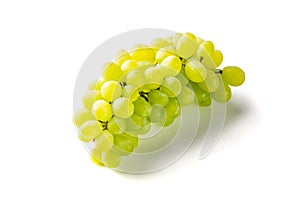 Fresh green grapes isolated on white background