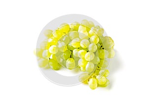 Fresh green grapes isolated on white background