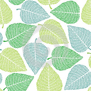 Fresh green leaves seamless background