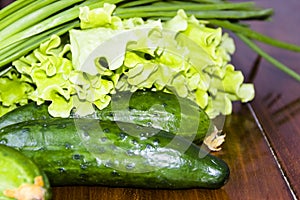 Fresh green lettuce salad - healthy food