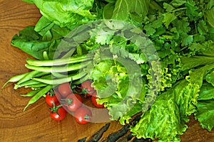 Fresh green organic vegetables