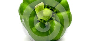 Fresh green paprika white background