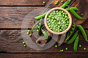Fresh green peas photo