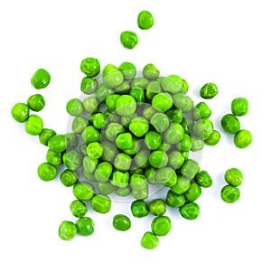 Fresh green peas isolated