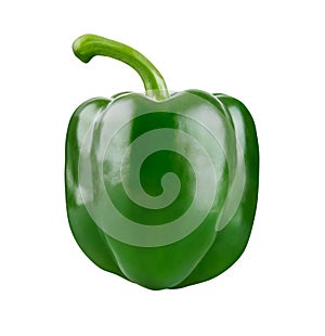 Fresh green pepper vegetable isolated white