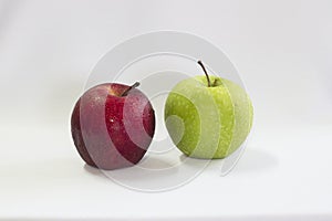 Fresh green & red apple