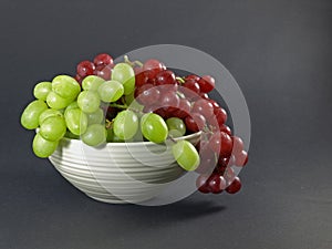 Fresh green and red grapes