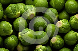 Fresh green russels sprouts background