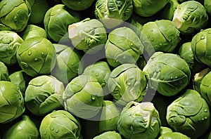 Fresh green russels sprouts background