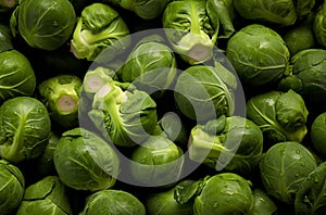 Fresh green russels sprouts background