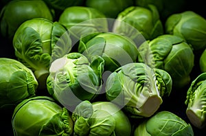 Fresh green russels sprouts background