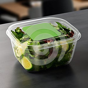 Fresh green salad food container