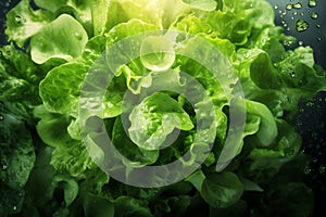 Fresh green salad healthy food background