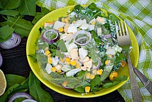 Fresh green salad with sorrel