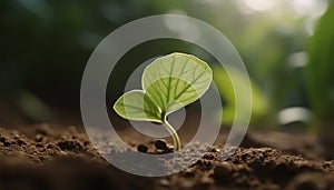 Fresh green seedling symbolizes new life and growth in nature generated by AI