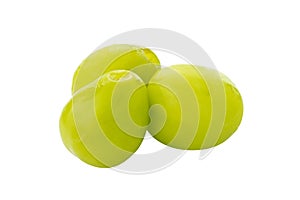 Fresh Green Shine Muscat Grape isolated on white background