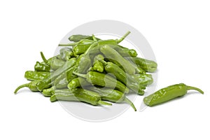 Fresh green shishito peppers