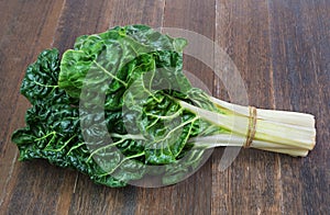 Fresh green silverbeet leaves