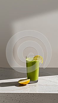 Fresh Green Smoothie in Sunlit Room