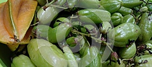 fresh green starfruit, and delicious fruit