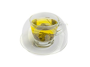 Fresh Green Tea white background