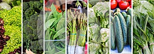 Fresh Green Vegetable Collage