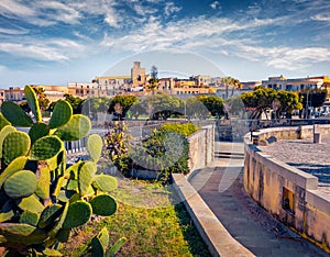 Fresh green view of coastal town in southern Italyâ€™s Apulia region - Otranto.