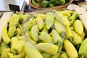 Fresh green or white chili peppers