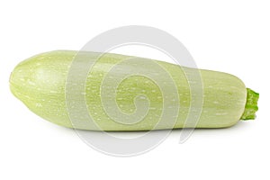 Fresh green zucchini or marrow isolated on white background