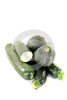 Fresh green zucchini mixed