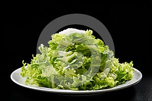 Fresh Greens on a White Dish. Generative AI