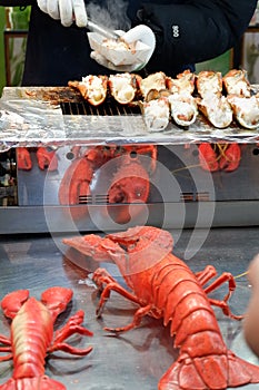 Fresh grilled lobster at street food