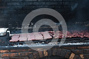 Fresh grilled meat sausage pork chicken minced meat