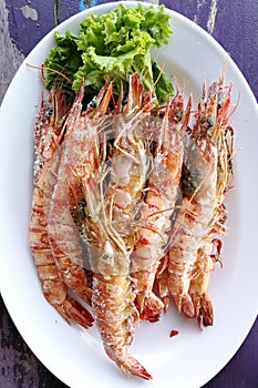 Fresh grilled shrimps