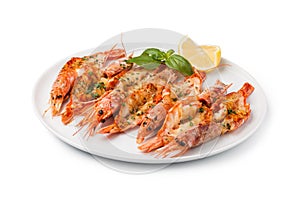 Fresh grilled shrimps